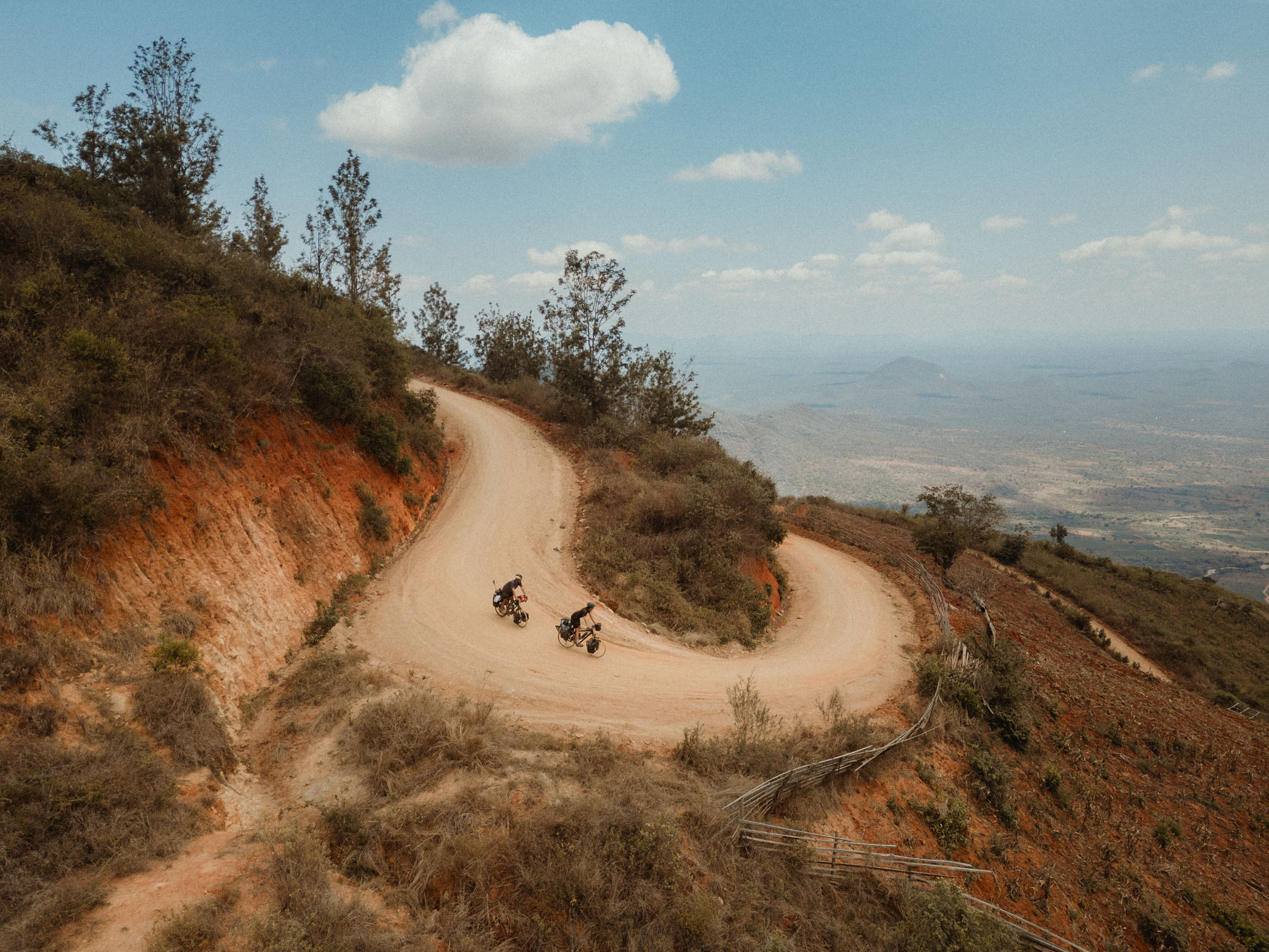 Karaban down a desert slope